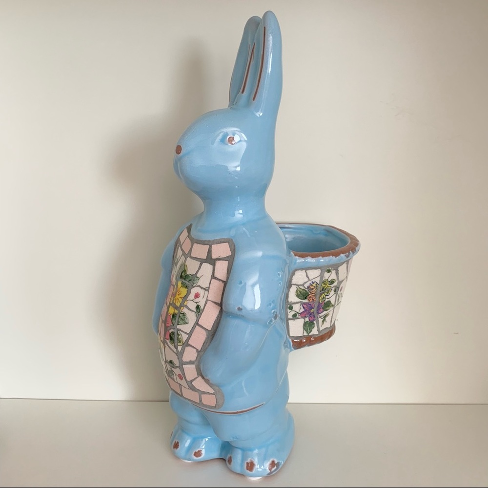 vintage Mosaic ceramic bunny planter - Picture 9 of 17